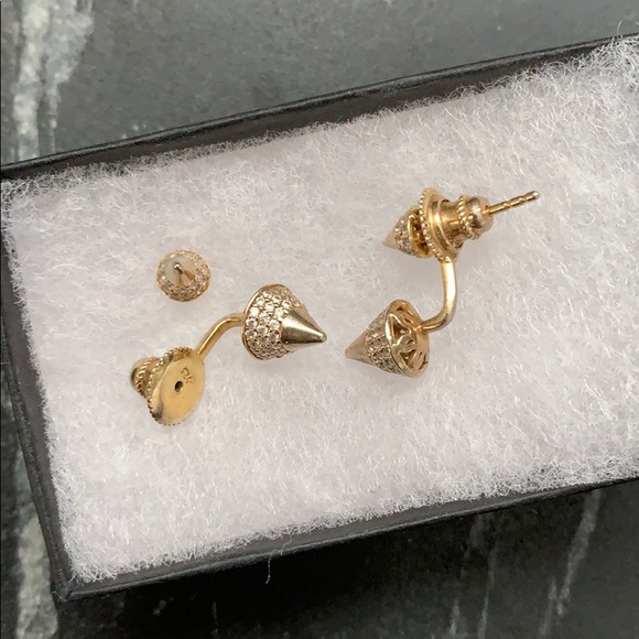 Gold Vermeil Studs with Ear Jackets - Picture 1 of 1